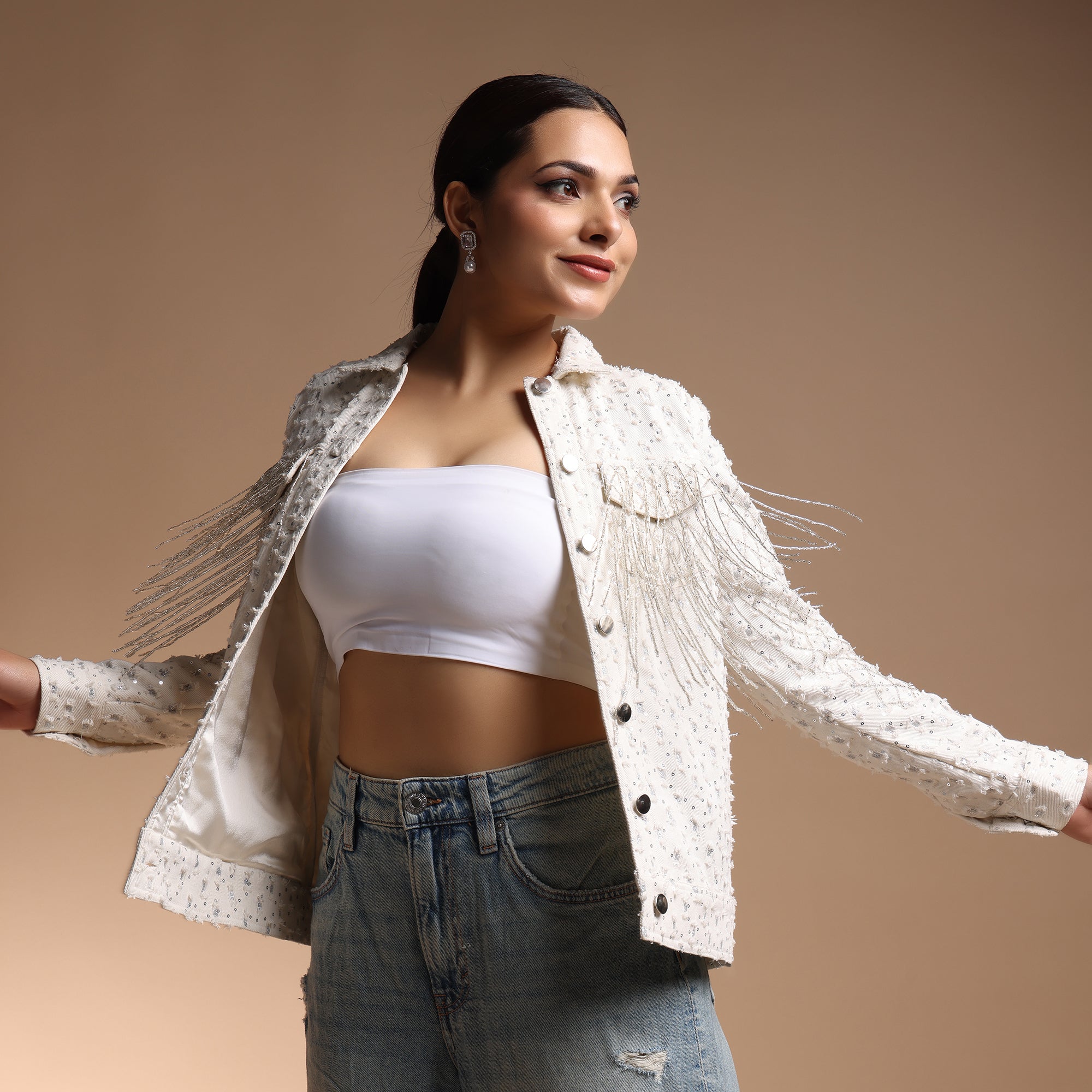 Ivory Horizon Denim Jacket